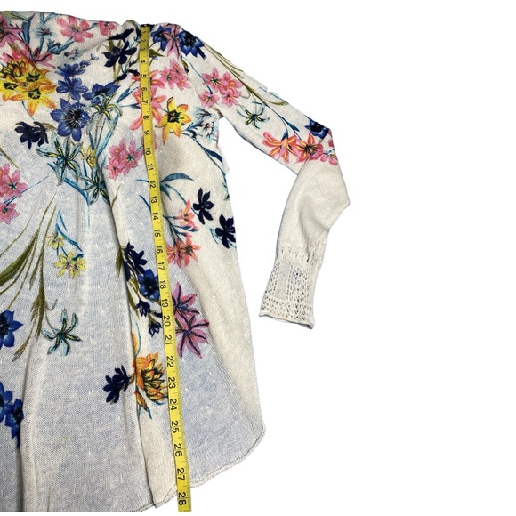 Anthropologie Knit & Knotted Fleur Des Champs Waterfall Front Floral Cardigan - Picture 7 of 10